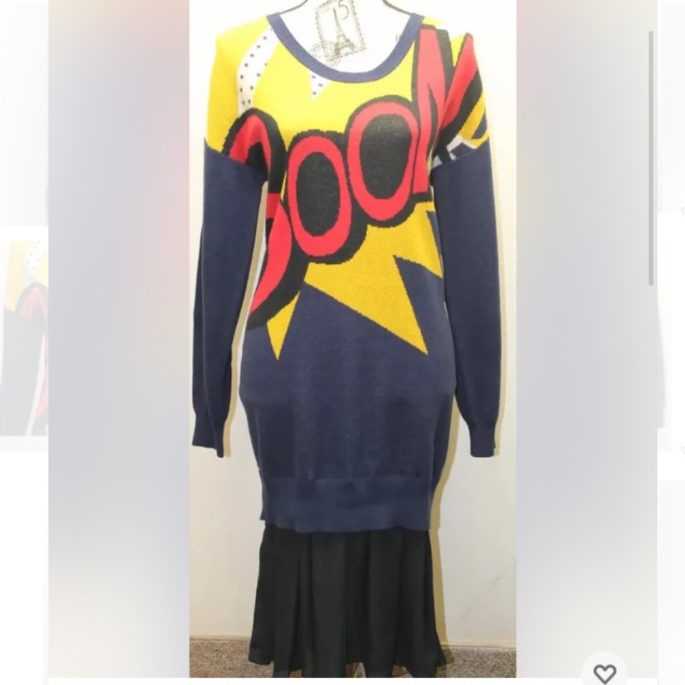 3.1 Phillip Lim for Target BOOM Blue Long Sleeve Mid Calf Sweater Dress Sz S